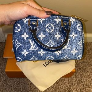 SOLD Louis Vuitton Speedy Nano in Blue Denim
